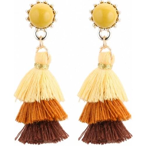 TONGKWOK Bohemia Dangle Earrings For Women Fashion Exaggeration Circle Earrings Jewelry #129297