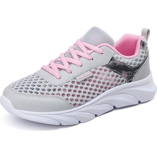 2020 Sneakers Women Shoes Flats Casual Ladies Shoes Woman Lace-Up Mesh Light Breathable Female Zapatillas De Deporte Para Mujer