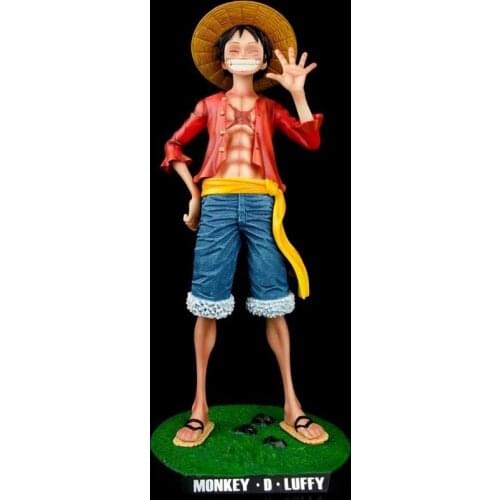 1:4 One Piece Monkey D. Luffy Anime Action figure Smiley Straw hat Model Toys Internet celebrity PVC Doll Gift Over Size