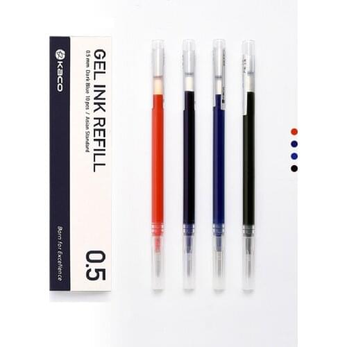 10Pcs/box 0.5mm Color Gel Ink Refill Kaco Asian Standard Universal Gel Pens Refills 110mm School Office Supplies Writing Tool