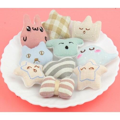 10pcs/lot DIY Handmade cute cartoon heart and star Padded Patches Appliques For Clothes Sewing Supplies DIY Hair Decoration