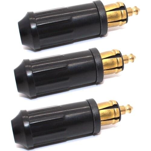 3pcs DIY DIN Hella Male Plug Powerlet Plug European Type 12v Cigarette Lighter Adapter Connector for BMW Motorcycles
