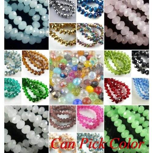4mm 6mm 8mm wholesale fashion loose strand Mixed Faceted Rondelle Glass Crystal Beads spacer Bracelet jewelry ujhf35
