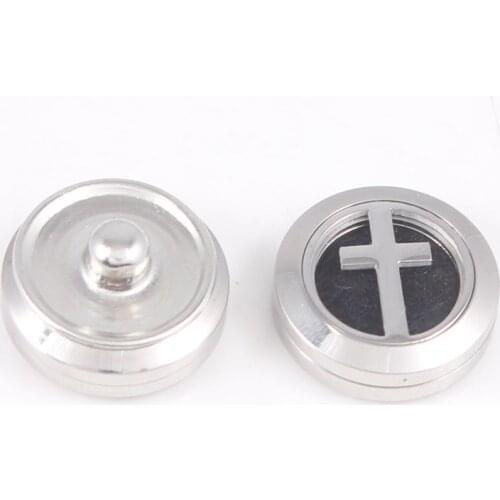 5pcs Cross Stainless Steel 20mm Essential Oil Diffuser Locket 18mm Snap Button Aroma Perfume Locket The Best Gift For Women