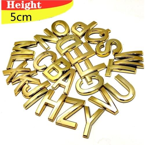 5cm 3D Door Plaque Drawer Sign Plating Digits Letter Alphabet Plastic House Number Tag Hotel Home Sticker Address Door Label