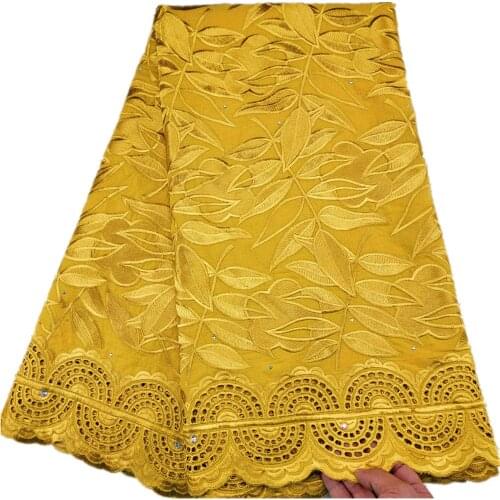 African 100% Cotton Lace Fabric Latest Swiss Voile Lace In Switzerland With Stones For Men Women Dress Party HL-160