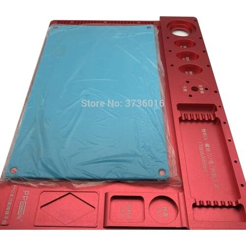 Aluminum lcd repair plate with microscope holder place rubber mat lcd repair plate 30*42*2cm size
