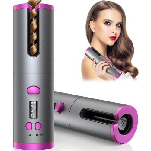 Automatic Hair Curler Auto Ceramic Wireless Curling Iron Hair Waver Tongs Beach Waves Iron Curling Wand Air Curler USB Cordless