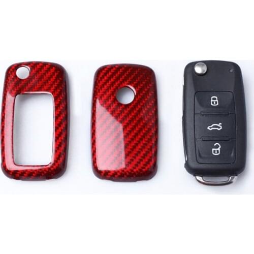 Car Accessory Carbon Fiber Remote Fold Key Fob Case Shell Cover For Volkswagen VW Golf 6 VI MK6 GTI R20 2009 2010 2011 2012 2013