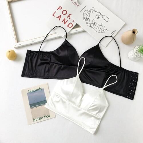 Sleeping Brassiere Push Up Bras Sexy Lingerie Top Wireless Bra Top Sexy Women Sexy Strap Silk Smooth Plunge Bralette Bra