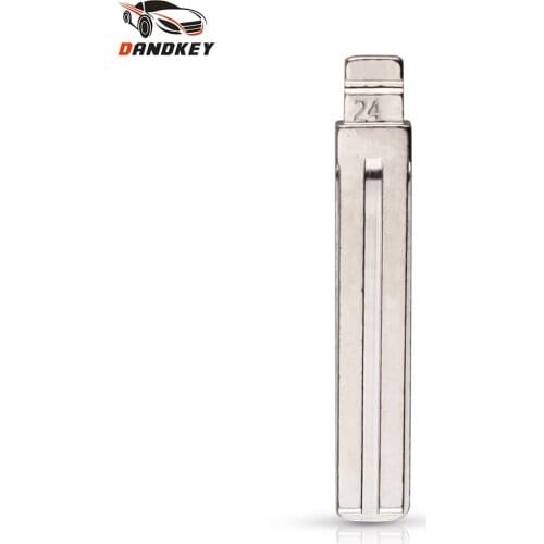 Dandkey 10pcs NO. 24 Metal Engraved Line Blank Scale Shearing Teeth Uncut Key Blade Remote NE66 Key Blade For Volvo S80