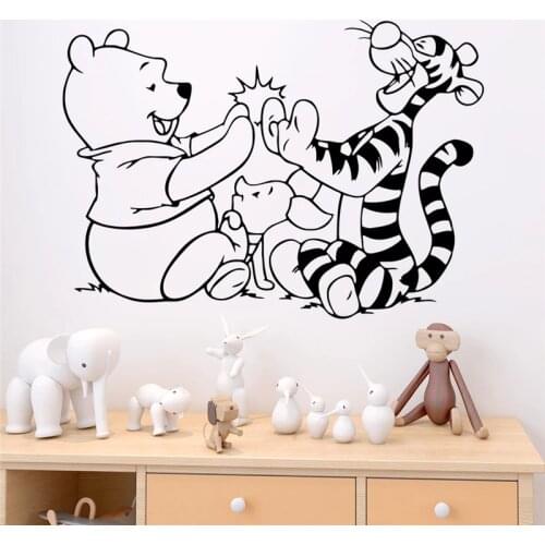 Disney Winnie The Pooh And Tigger Wall Stickers Bedroom Home Decor Accessories Cartoon Wall Decals Vinyl Mural Art Diy Posters