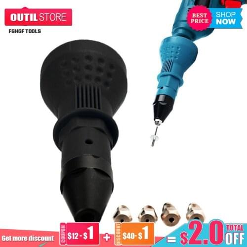 FGHGF Electric Pull Rivet Screw Guns Set Riveting Adapter Tool Cordless Drill Insert Nut For Blind Rivets 2.4-4.8mm DIY Tools