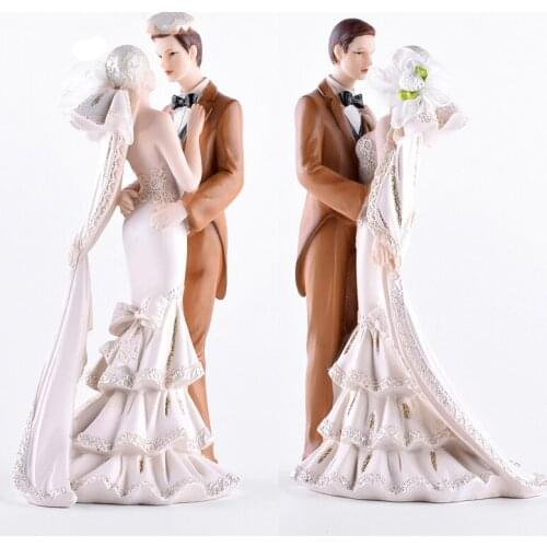 EUROPEAN RESIN GROOM BRIDE COUPLE ORNAMENTS FENGSHUI WEDDING GIFT FIGURINES DECORATION ART HOME LIVINGROOM TABLE STATUES CRAFTS