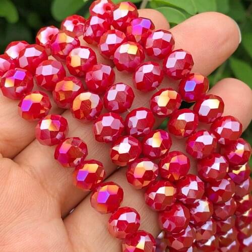 Porcelain Multicolor Red Crystal Glass Beads Faceted Rondelle Spacer Beads For Jewelry Making Diy Earring Bracelet Accessories