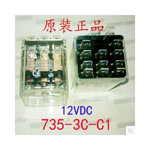 HOT NEW 12V relay 735-3C-C1 12VDC 735-3C-C1-12VDC 735 3C C1 7353CC1 12V 12VDC DC12V 11PIN