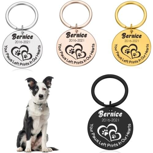 Anti-lost Pet ID Tags Engraved Dog Cat Name Tags Free Engraving Personalized Necklace Custom Tag Dog Accessories Pet Collar Tags