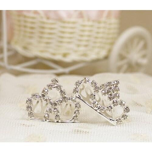Korean Pet hair accessories small diamond crown Dog comb hairpin, pet hairpin 12pcs
