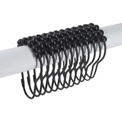 Creative Curtain Hooks Plastic/Metal Clear C Type Drop Calabash Shape Bathroom Shower Curtain Liner Hooks Rings