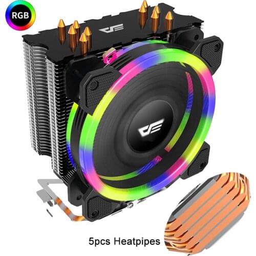 DarkFlash 5 Heatpipes CPU Cooler Radiator Led RGB 280W Heat Sink AMD Intel Silent 120mm 4Pin PC CPU Cooling Cooler Heatsink Fan