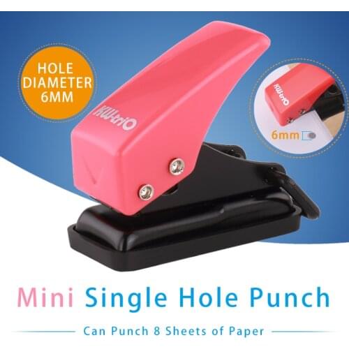 Mini Plastic Notebook Hole Puncher Portable Planner Circular Single Holes Punch Scrapbook Rings Binder Perforating Cutter Pliers