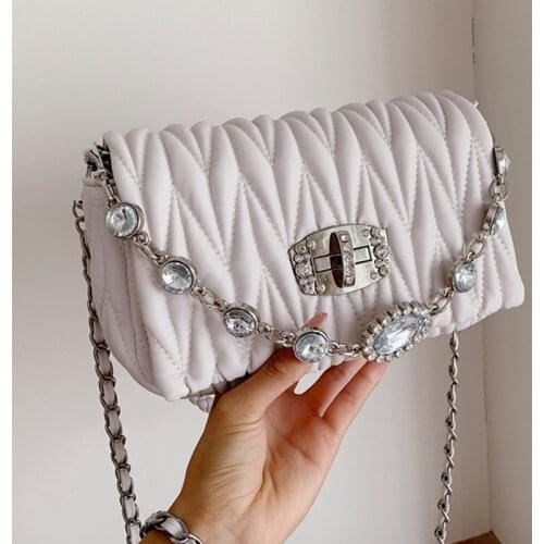 Chuwanglin Fashion Diamond Square Bag Handbag Elegant Party Noble Gem Shoulder Bags Crossbody Bag Sac A Main 7090907