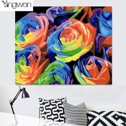 Home Decoration Art Diy 5d Diamond Painting Colorful Roses Cross Stitch Kits Resin Flower Mosaic Diamond Embroidery Mural Decor