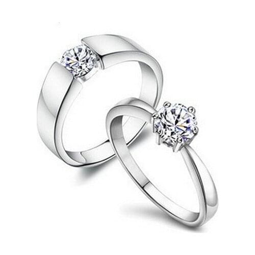 New arrival super zircon crystal 925 sterling silver lovers`couple rings finger ring hot sell wholesale birthday gift