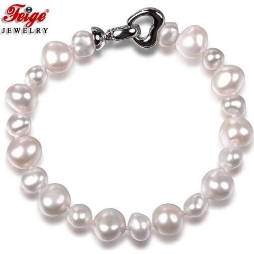 New Design Strand Bracelets Natural Baroque Freshwater Pearl Bracelet for Women Party Gifts Fashion Jewelry Wholesale FEIGE