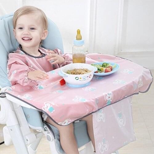 3-12 Years Baby Girl Boy Waterproof Adjustable Painting Apron with Sleeves Set