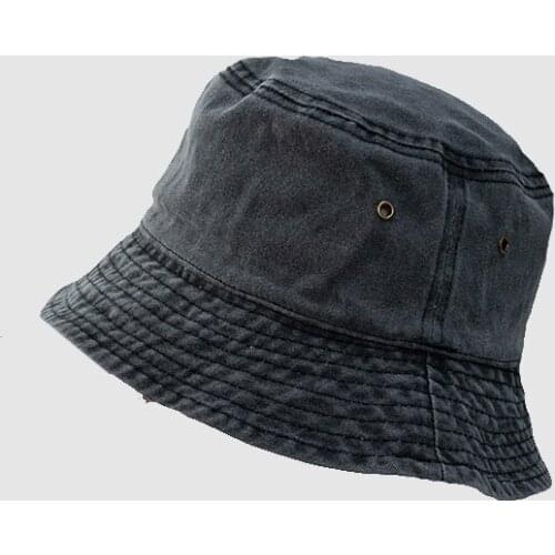 Womens Bucket Hat Spring Summer Retro Cowboy Fishermans Cap Pure Color Cotton Cowboy Casual Hat Outdoor Simple Sunshade Caps