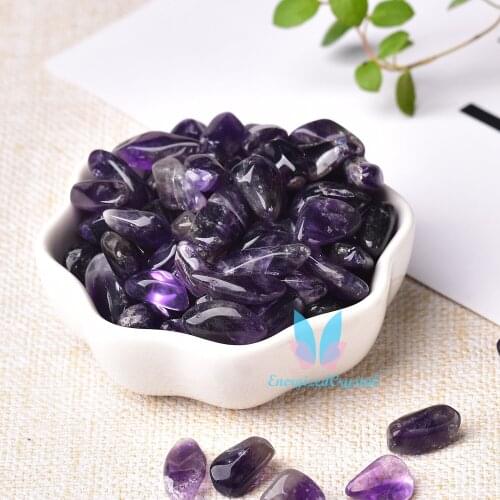 0.44LB Polished Natural Purple Amethyst Tumbled Stones Gravel Crystal Stones Hand-Polished for Fish Tank Decor Garden