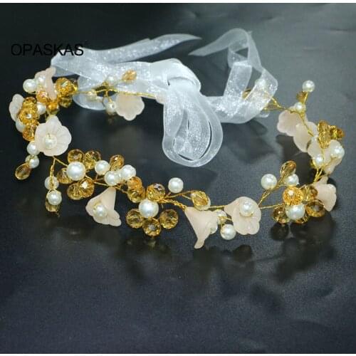 New Fashion Wedding Bridal Accessories Simple Crystal Flower with Fake Pearl Decoration Bride Headband Children Headband PT