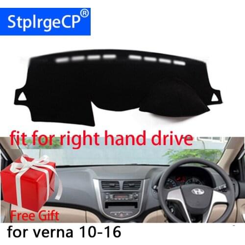Car Dashboard Cover Mat for Hyundai Solaris Verna 2012-2017 Right Hand Drive Dashmat Pad Dash Mat Covers Dashboard Accessories