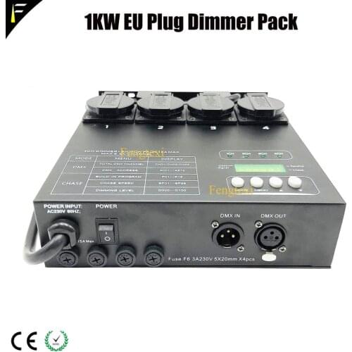 CPU Digital Technology Matrix 4 Channels 1kw DMX Dimmer Rear Controller Dimming Pack For Stage Light Fixtures