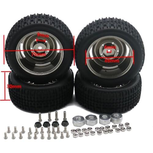 RCAWD 4PCS/Set Wheel Rim Tyre/tire Set for WPL Henglong C14 C24 4x4 1:16 truck&Crawler wheel rim tire hop-ups upgraded parts