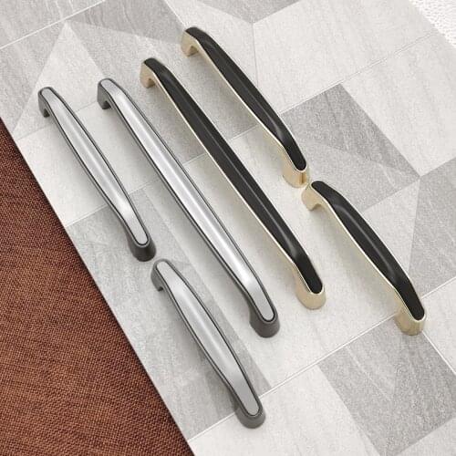 Nordic Style Double Color Matching Drawer and Cabinet Handle Wardrobe Dressing Table Furniture cabinet closet door pulls