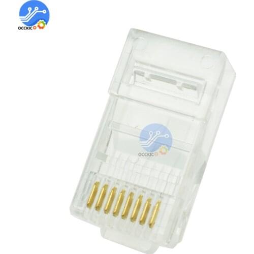 20Pcs Gold Plated RJ45 Net Network Cables Modular Plug Cat5 CAT5e Connector Unshielded Modular RJ45 Plug Terminals for Ethernet