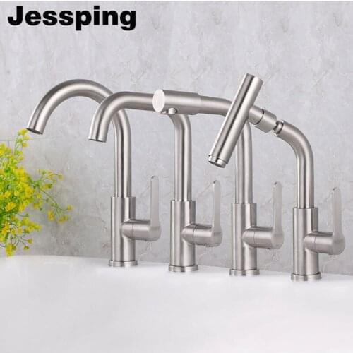 Modern bathroom basin faucet deck mounted brushed surface