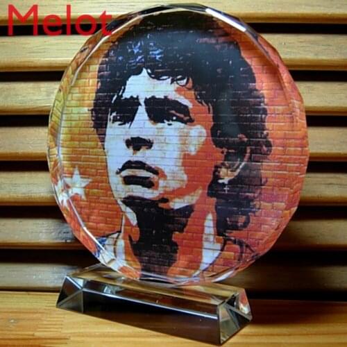 Maradona Souvenir Decoration Football Star Gift Decorations Doll Model Crafts Crystal Ornaments living room home decor modern
