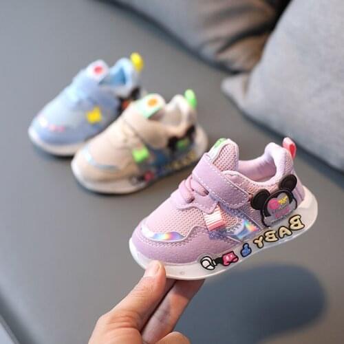 Disney cartoon Mickey Minnie new children shoes soft soled toddler boys girls sports shoes 1-6 years old lightweight breathable