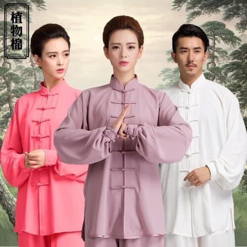 Quality Taichi Uniform Cotton Exercise 9 Colors Kungfu Clothing For Children Adult Martial Arts Suit