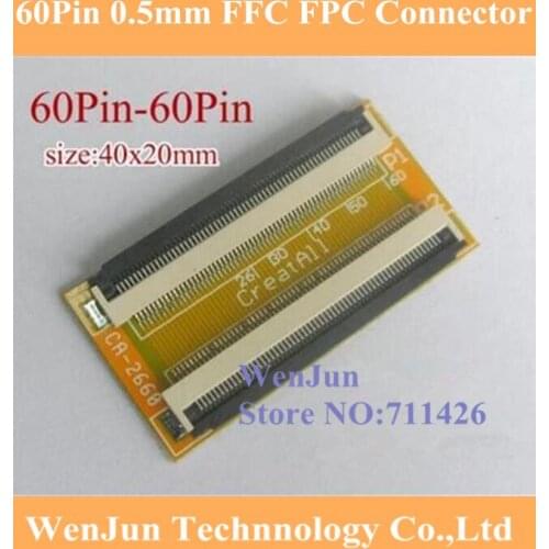 High Quality 60Pin 0.5mm pitch FFC FPC connector flat soft cable /60P to 60P extension adapter PCB board CA-2660