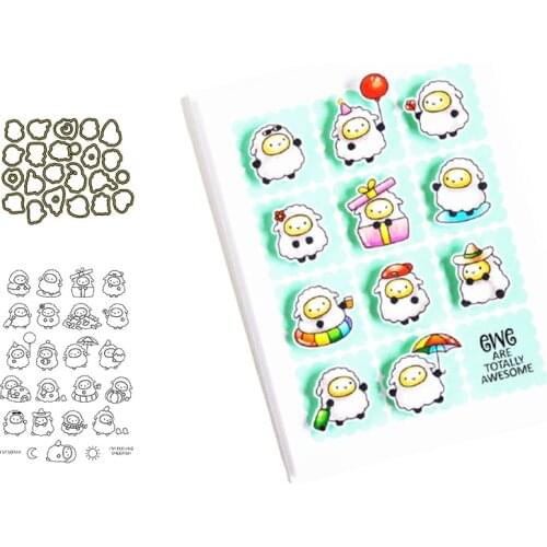 I'm Feeling Sheepish 2021 Stamps and Dies About Sheeps for Diy Scarpbook Album Card Making Dies and Stamps