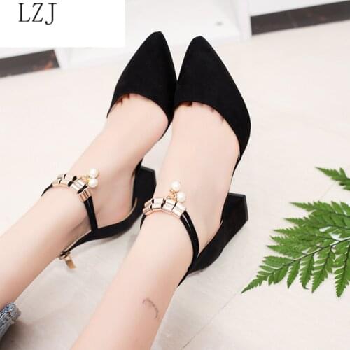 HOT Summer Women Shoes Side With Pointed Toe Pumps Dress Shoes High Heels Boat Shoes Wedding Shoes Tenis Feminino Sandals #A08