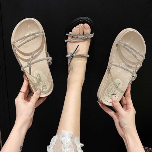 2021 Summer Women Slippers Sandals Non-Slip Flip Flops Sandals Flat Beach Slippers Shoes Chaussons Pour Femme