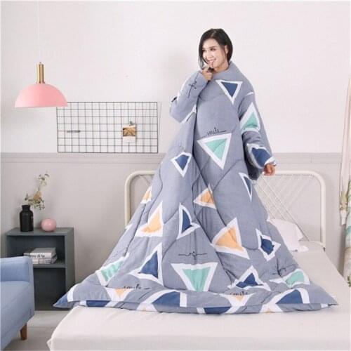 Winter Lazy Quilt with Sleeves Winter Quilt Home Bedding Comforter Printed Edredom Keep Warm Winter Duvet With Filling