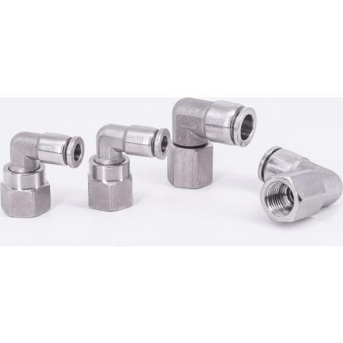 1/8" 1/4" 3/8" 1/2" BSP Female x 4-16mm Elbow Pneumatic 304 Stainless Steel Push In Quick Connector Release Air Fitting Homebrew