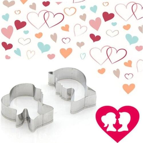 3D Lovers Shape Cookie Cutter Cake Decorating Tools Baking Molds for Wedding Cake Decor Pastry Fondant Cake Biscuit Mould