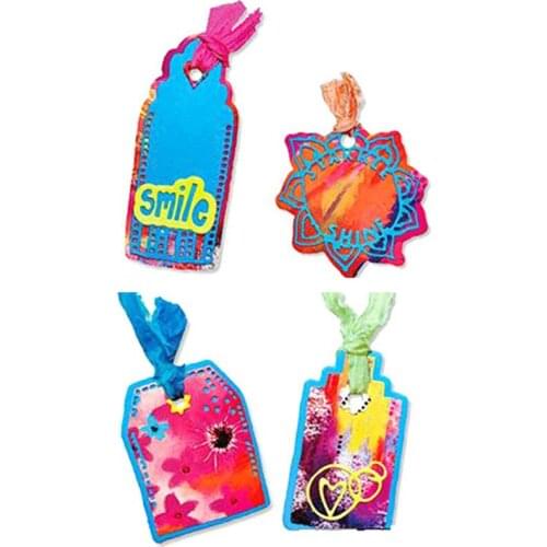 4Pcs/Set Variety of Tags Metal Cutting Dies 2021 New Diy Molds Scrapbooking Paper Making Die Cuts Crafts Christmas Dies